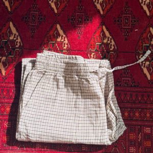 شلوار 4 خونه نخی کرمی
